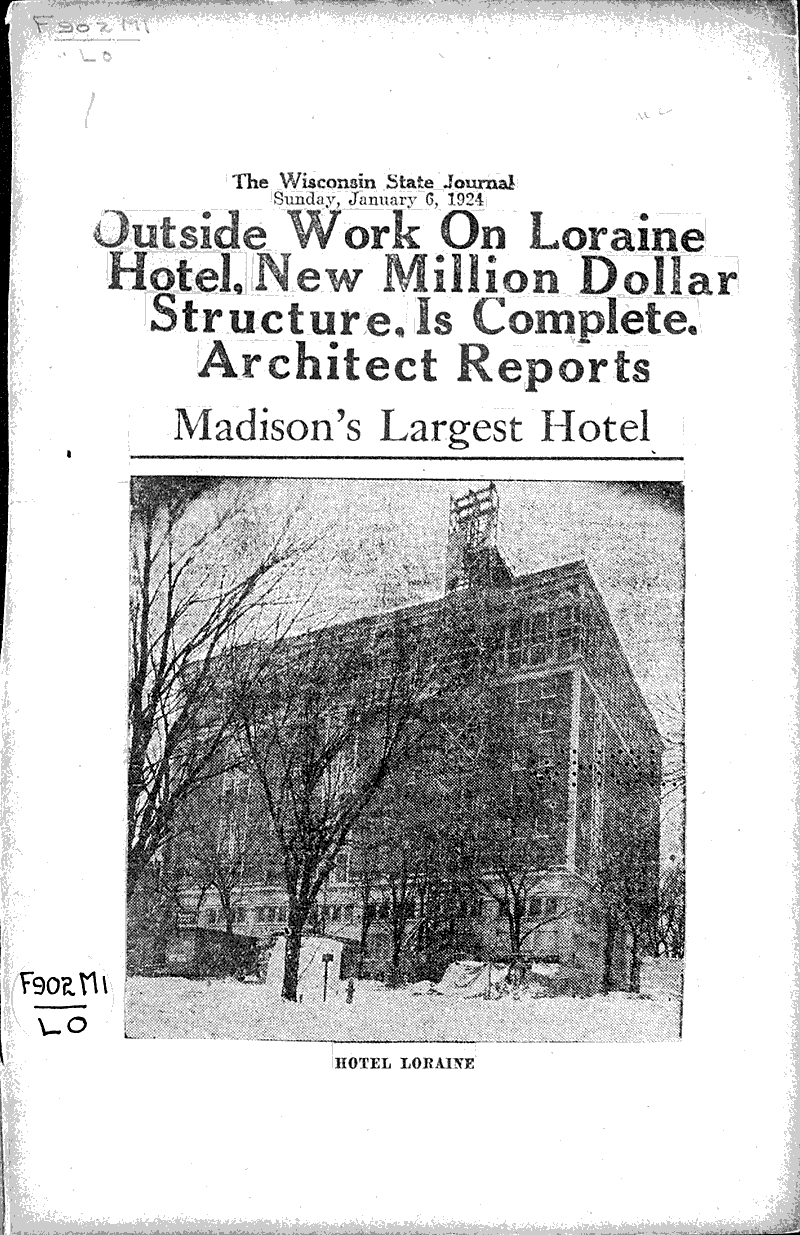  Source: Wisconsin State Journal Topics: Architecture Date: 1924-01-06