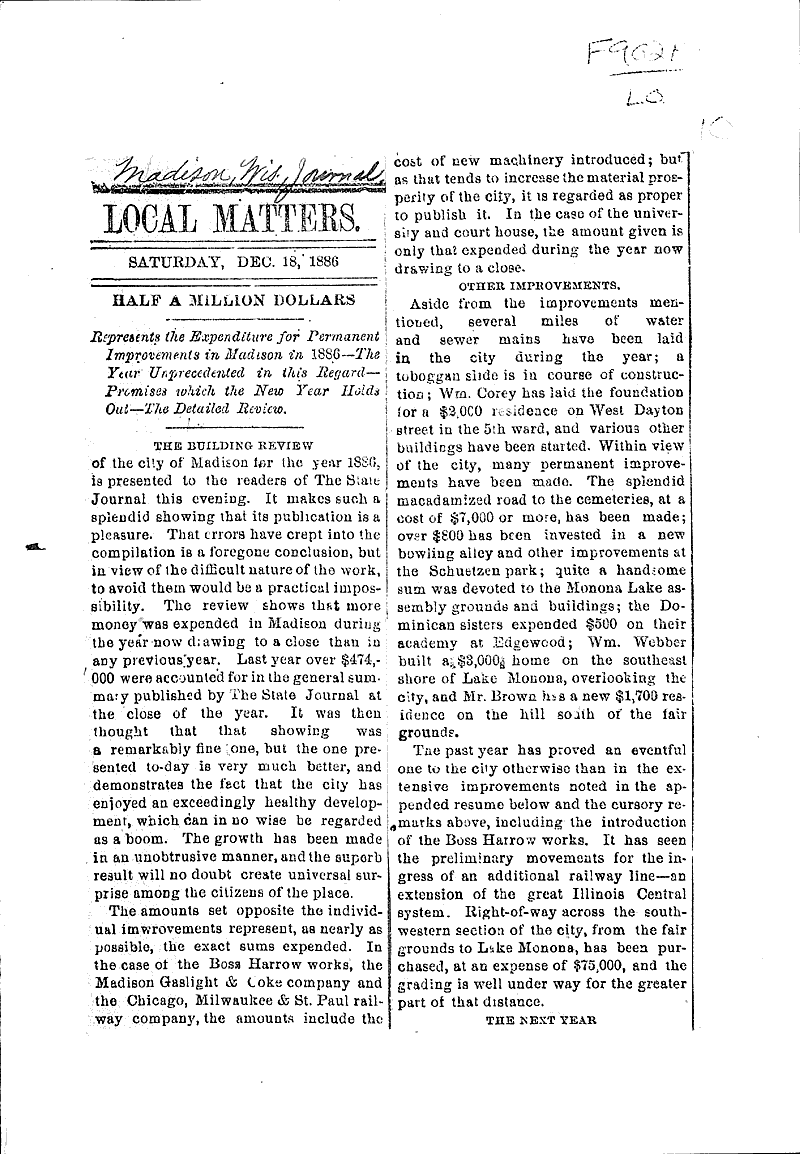  Source: Wisconsin State Journal Date: 1886-12-31