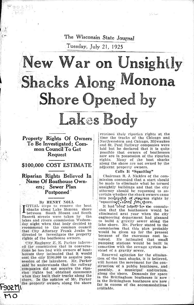  Source: Wisconsin State Journal Date: 1925-07-21