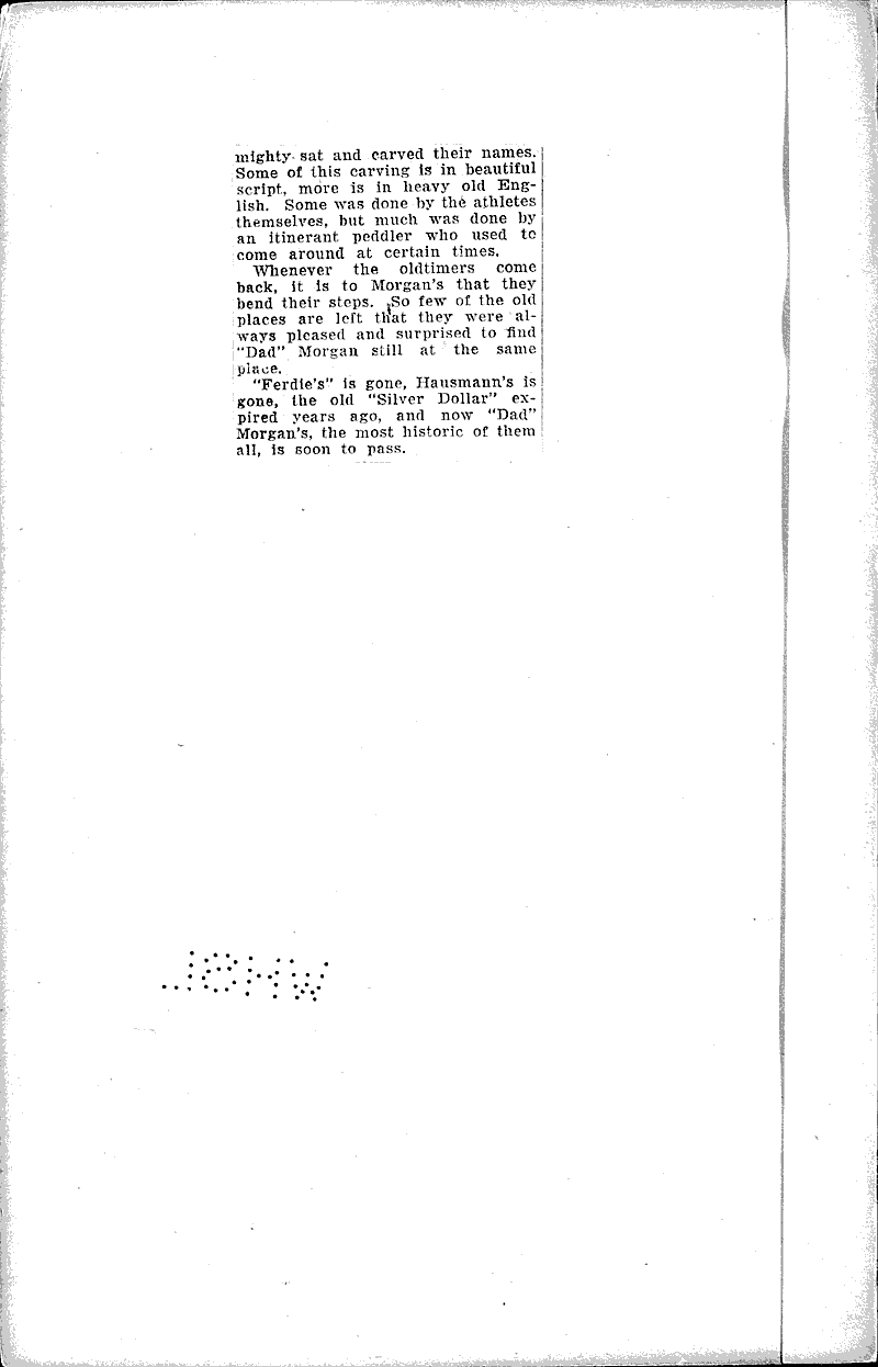 Morgan s home of billieard hall sold newspaper article clipping