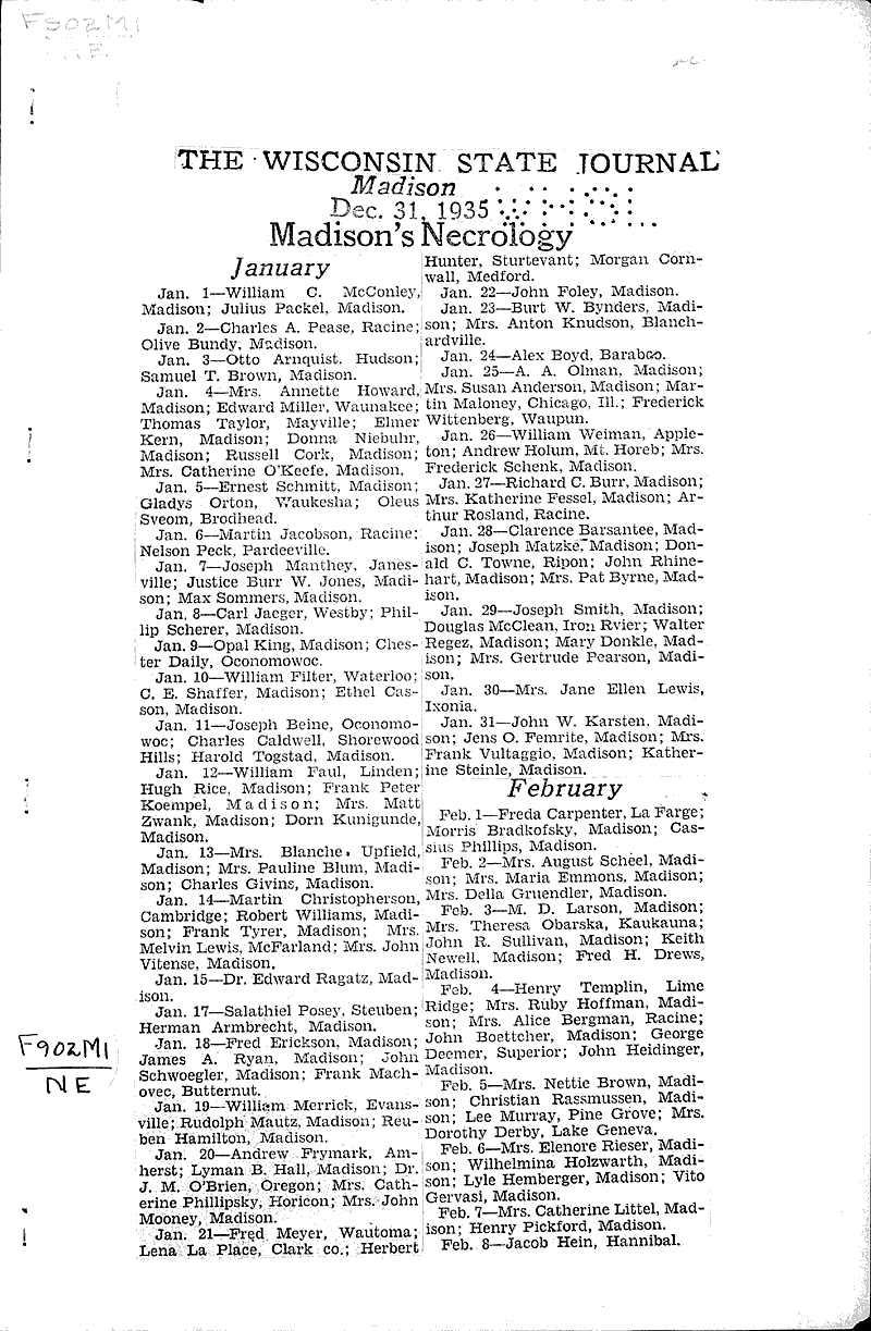  Source: Wisconsin State Journal Date: 1935-12-31