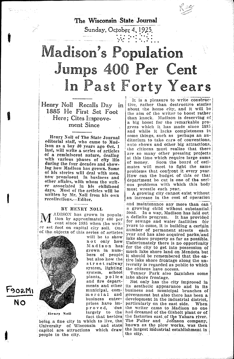  Source: Wisconsin State Journal Date: 1925-10-04