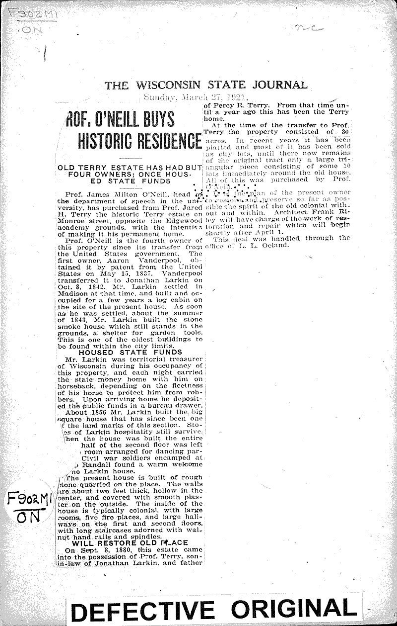  Source: Wisconsin State Journal Topics: Architecture Date: 1921-03-27