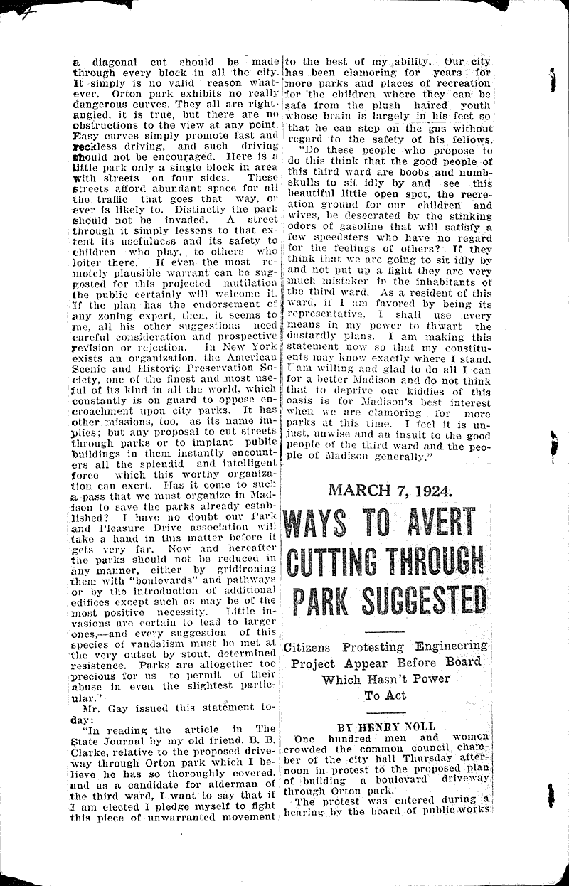  Source: Wisconsin State Journal Topics: Transportation Date: 1924-03-04
