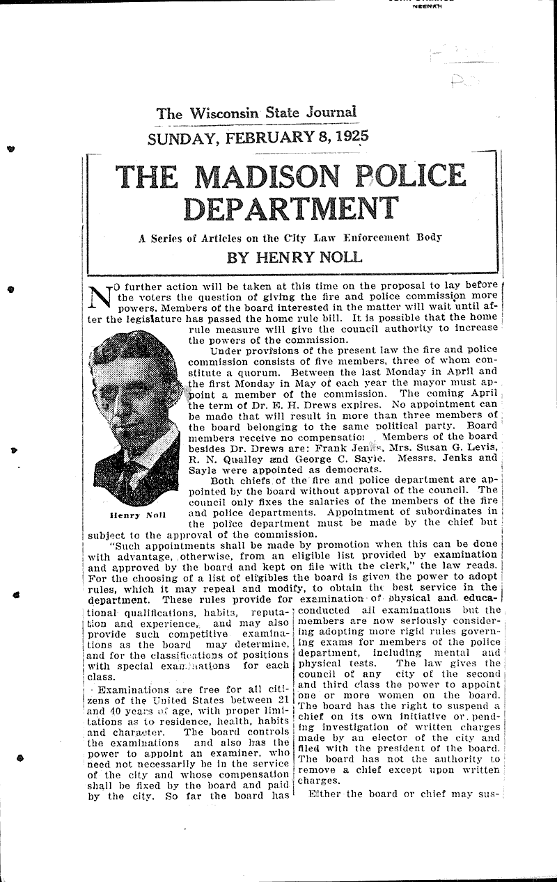  Source: Wisconsin State Journal Date: 1925-02-08