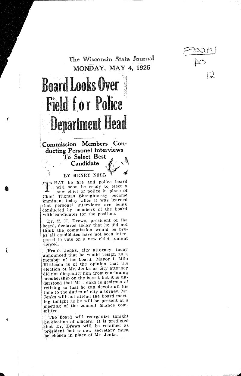  Source: Wisconsin State Journal Date: 1925-05-04