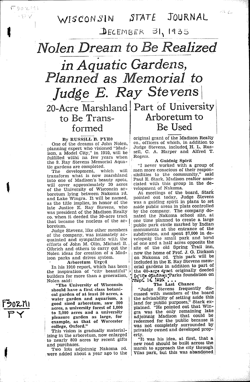  Source: Wisconsin State Journal Topics: Architecture Date: 1935-12-31