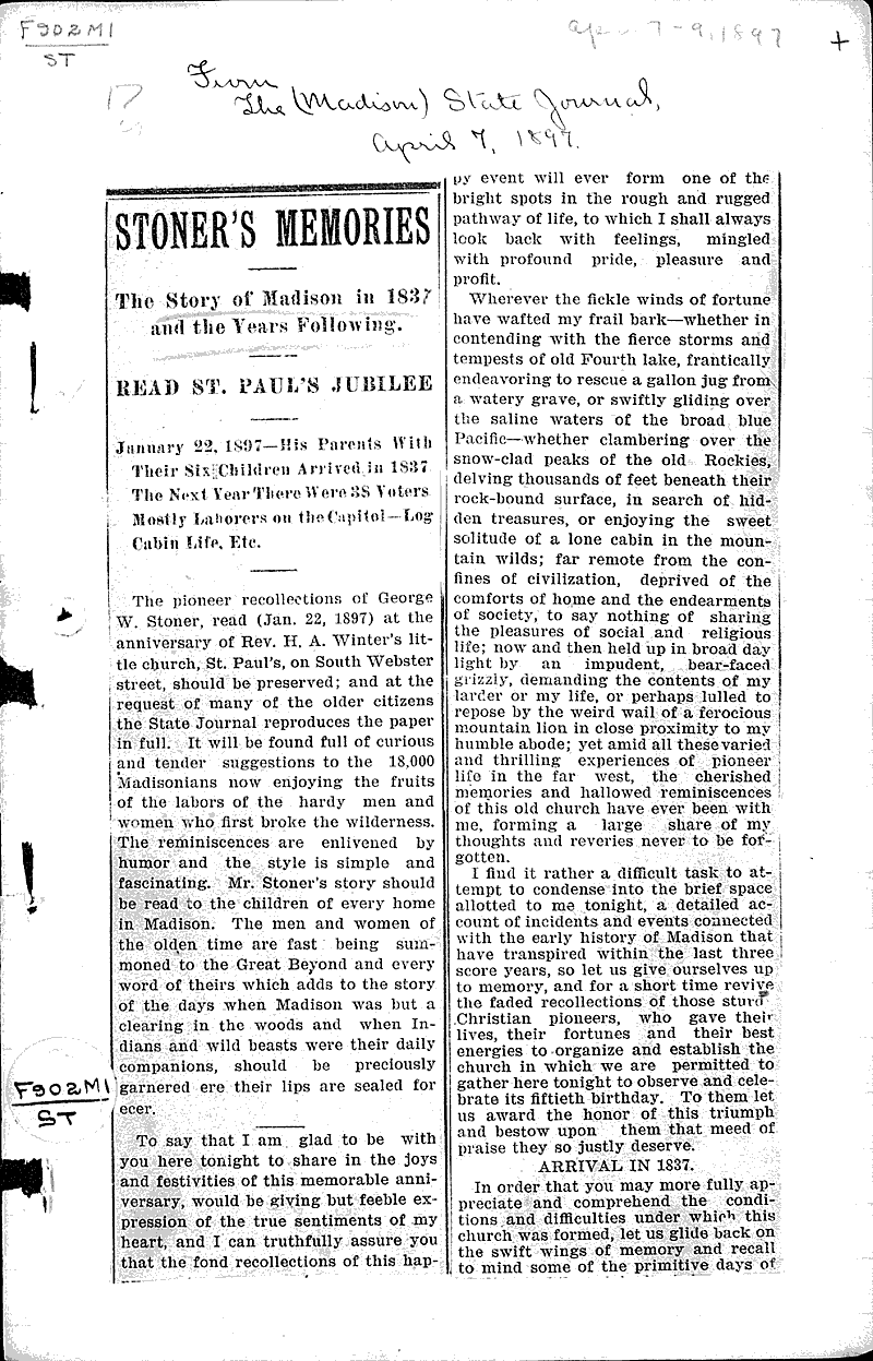  Source: Wisconsin State Journal Date: 1897-04-07