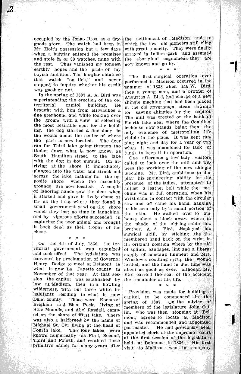 Early recollections of Madison Source: Madison Democrat Date: 1905-11-26