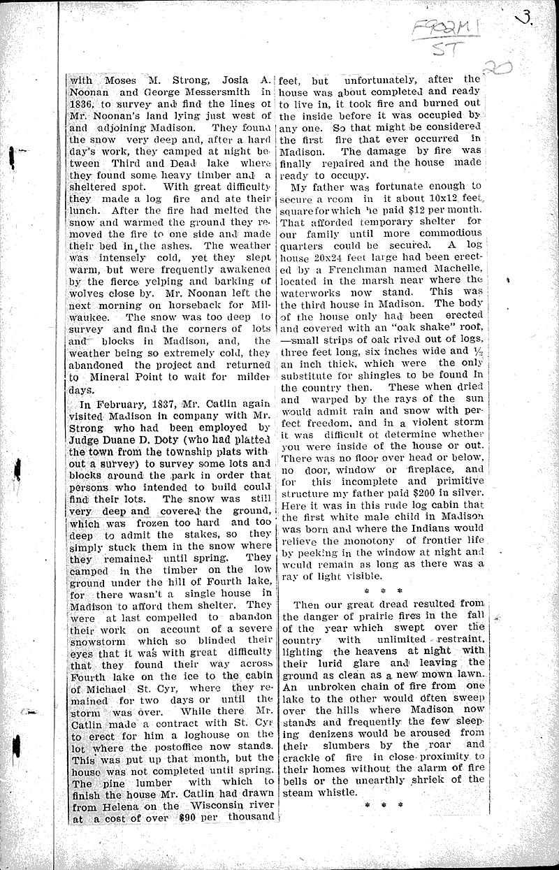 Early recollections of Madison Source: Madison Democrat Date: 1905-11-26