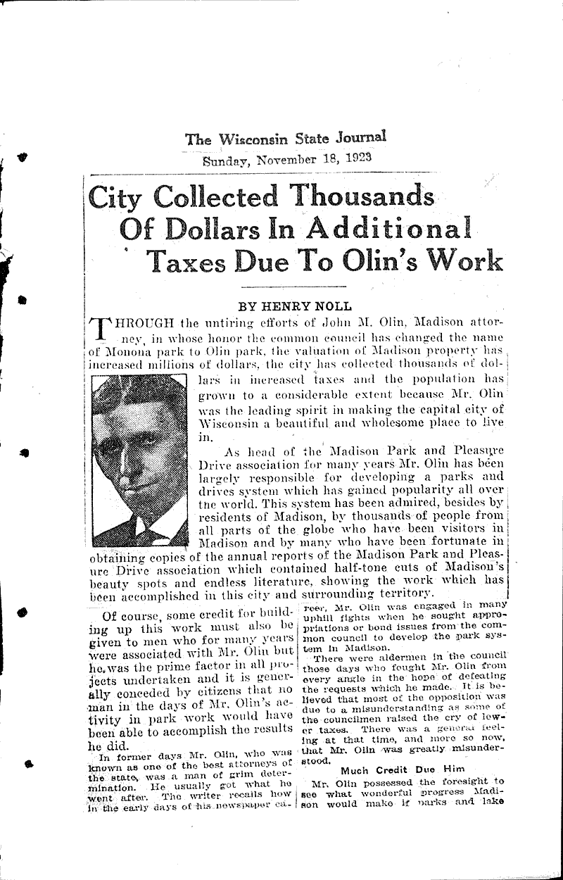  Source: Wisconsin State Journal Topics: Government and Politics Date: 1923-11-18