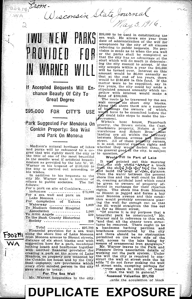  Source: Wisconsin State Journal Topics: Government and Politics Date: 1916-05-03