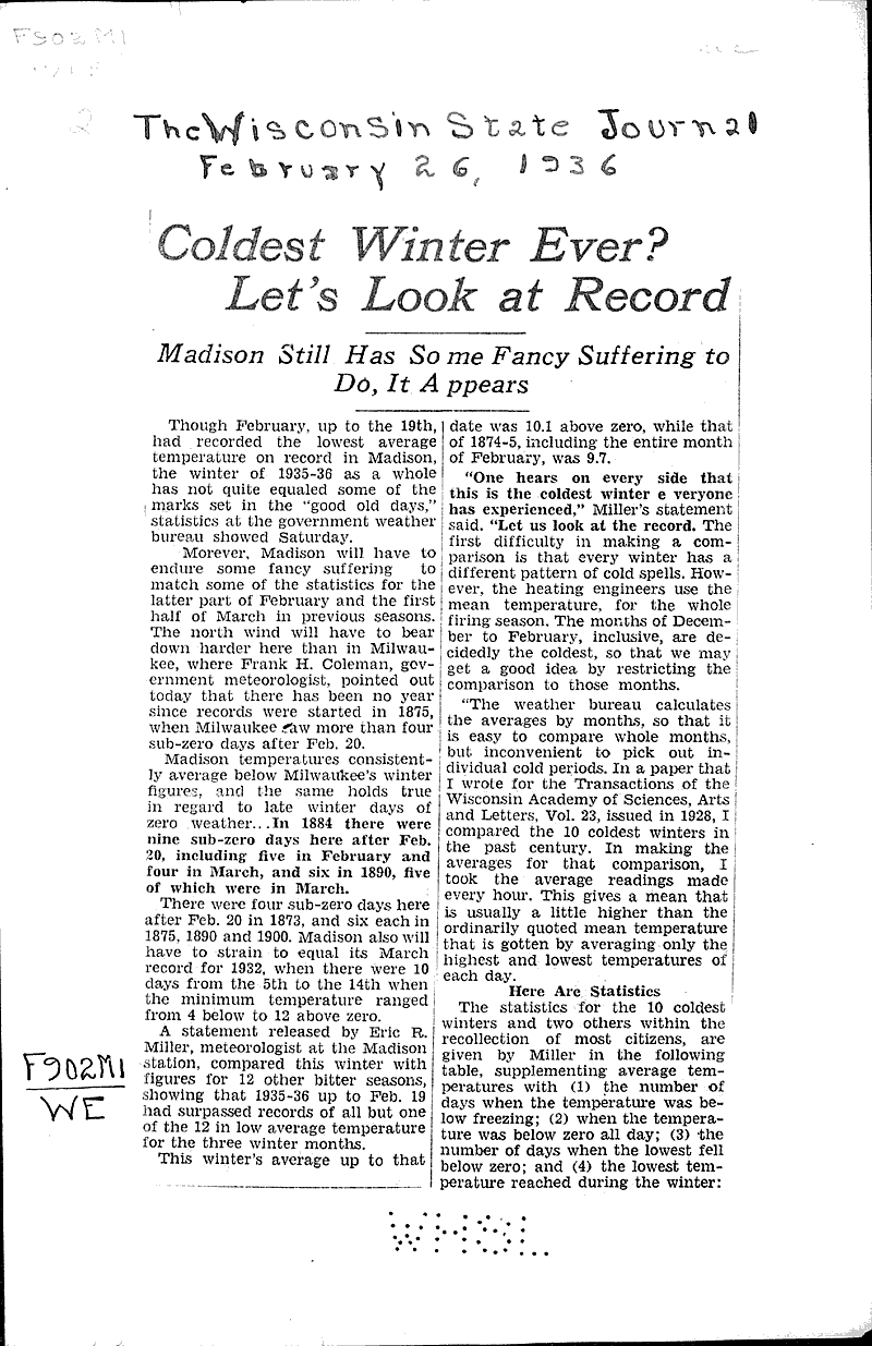  Source: Wisconsin State Journal Date: 1936-02-26
