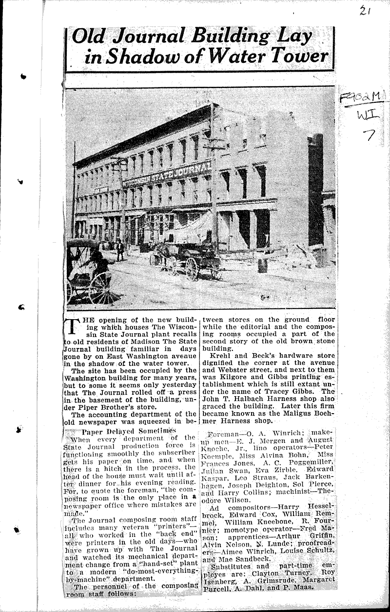  Source: Wisconsin State Journal Topics: Architecture
