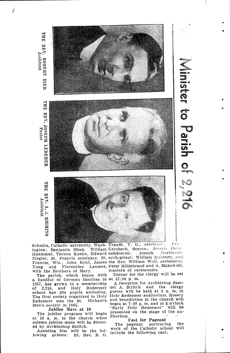  Source: Wisconsin State Journal Topics: Church History Date: 1932-10-09