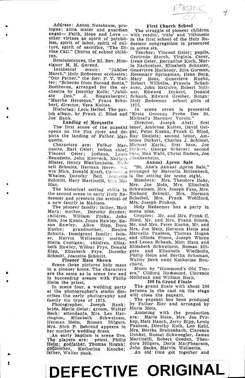  Source: Wisconsin State Journal Topics: Church History Date: 1932-10-09