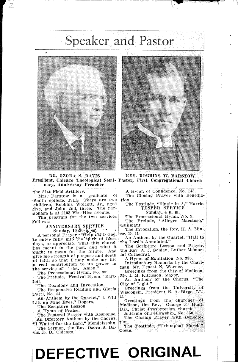  Source: Wisconsin State Journal Topics: Church History Date: 1924-10-11