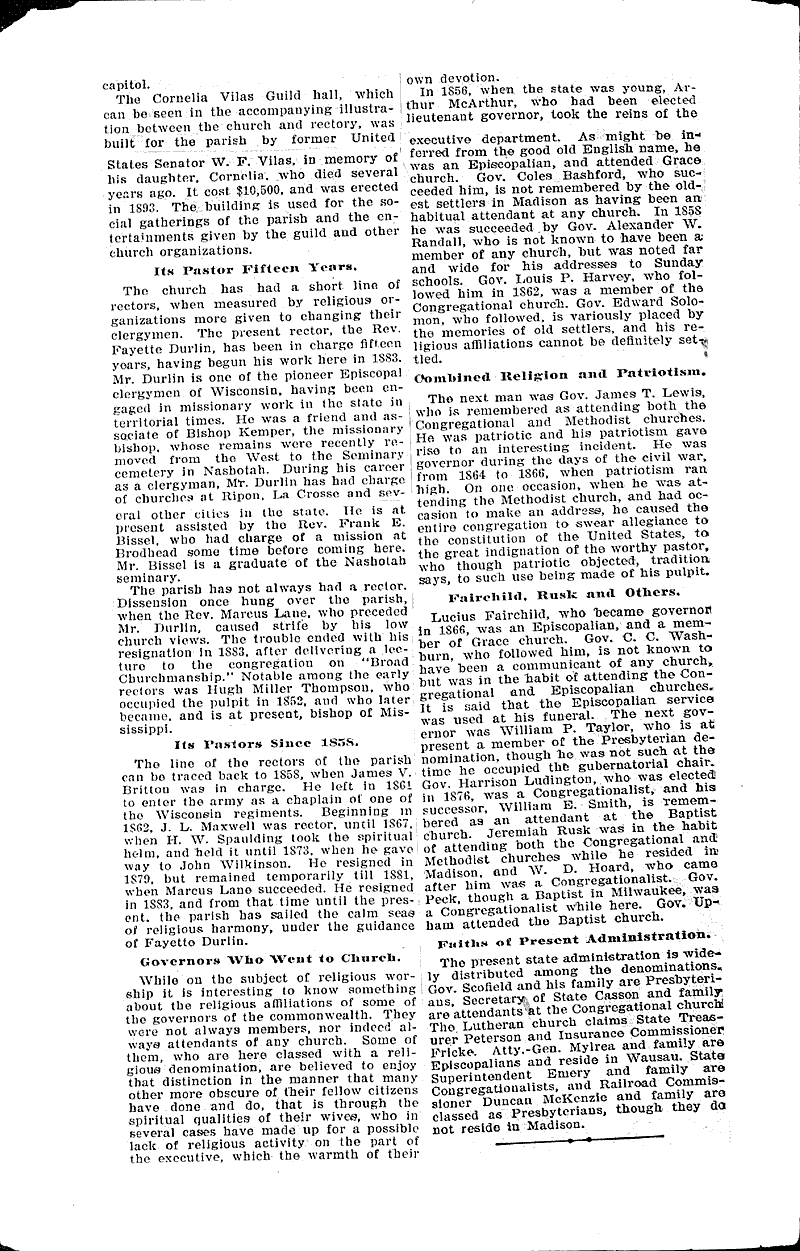  Source: Milwaukee Sentinel Topics: Church History Date: 1898-01-23