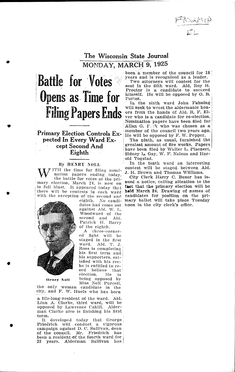  Source: Wisconsin State Journal Topics: Government and Politics Date: 1925-03-09