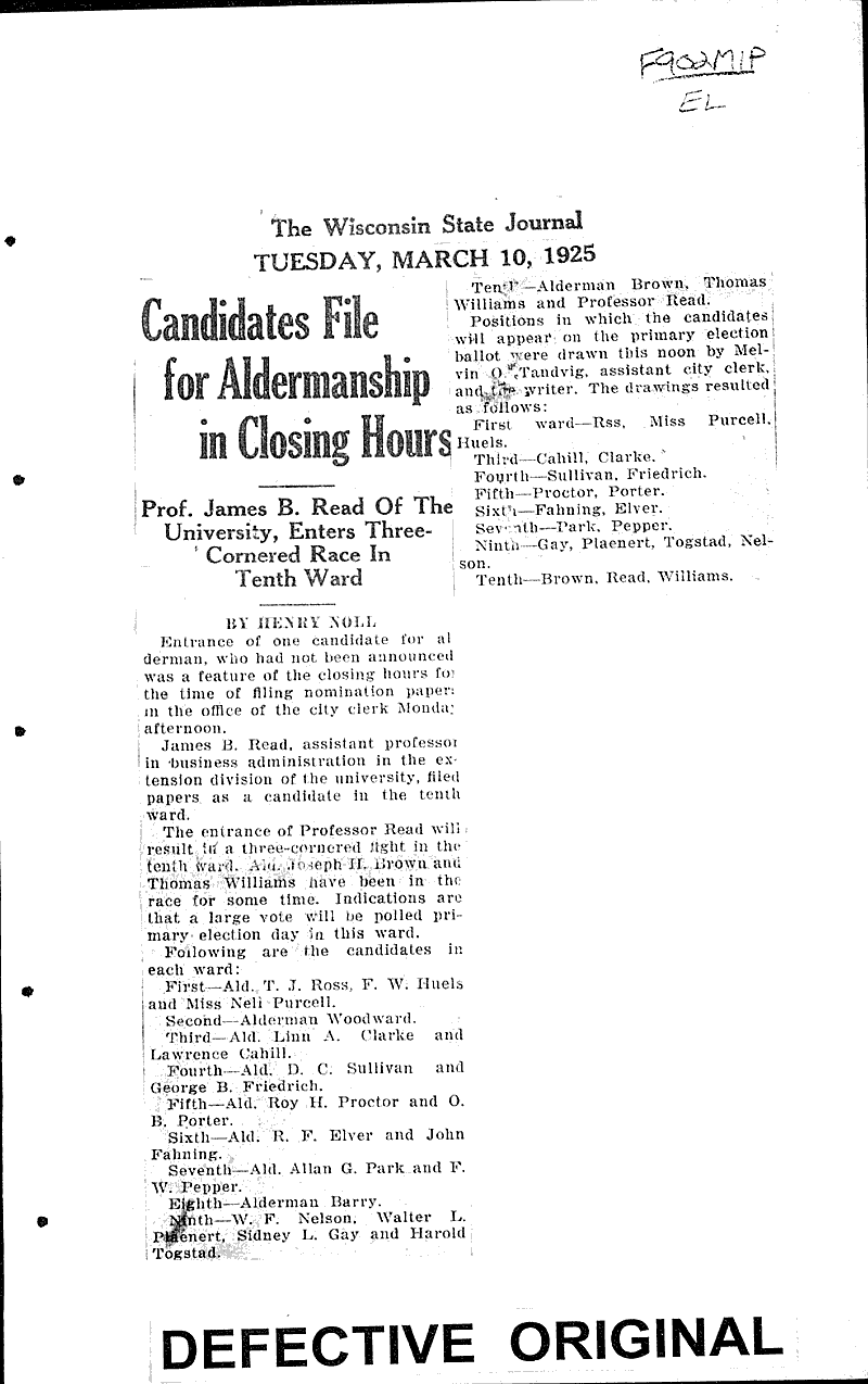  Source: Wisconsin State Journal Topics: Government and Politics Date: 1925-03-10