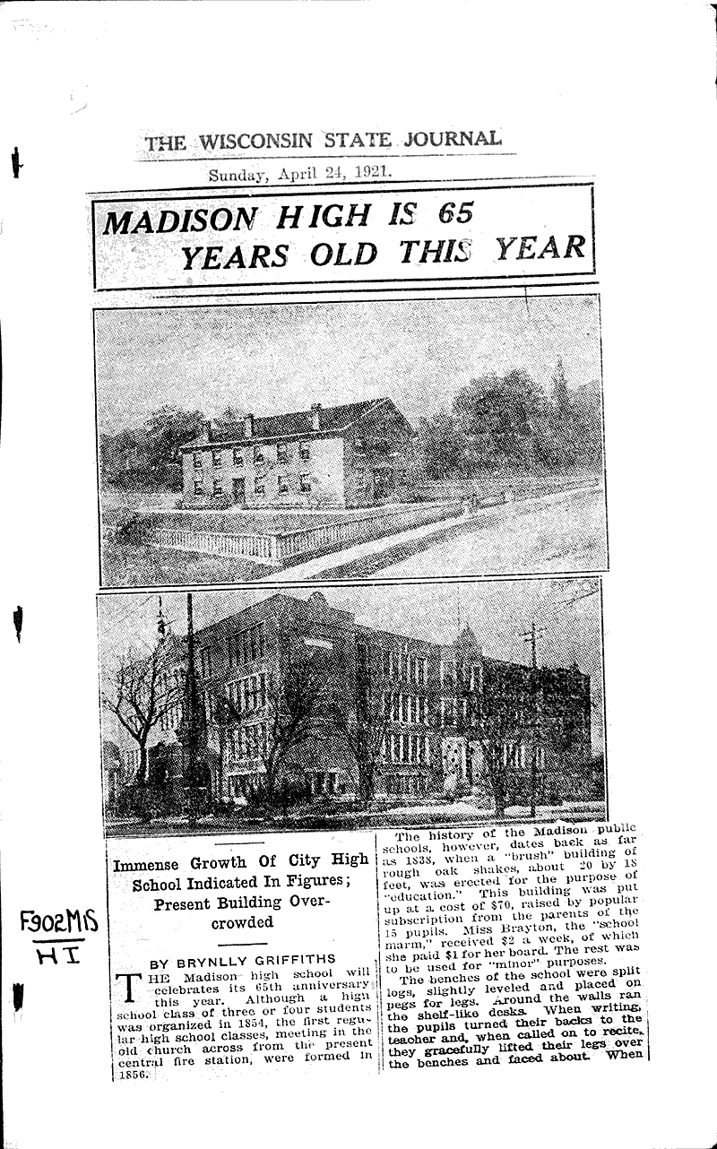  Source: Wisconsin State Journal Topics: Education Date: 1921-04-24