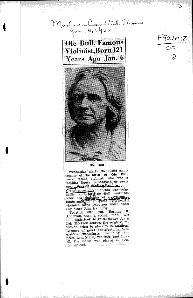  Source: Madison Capital Times Topics: Art and Music Date: 1932-01-05