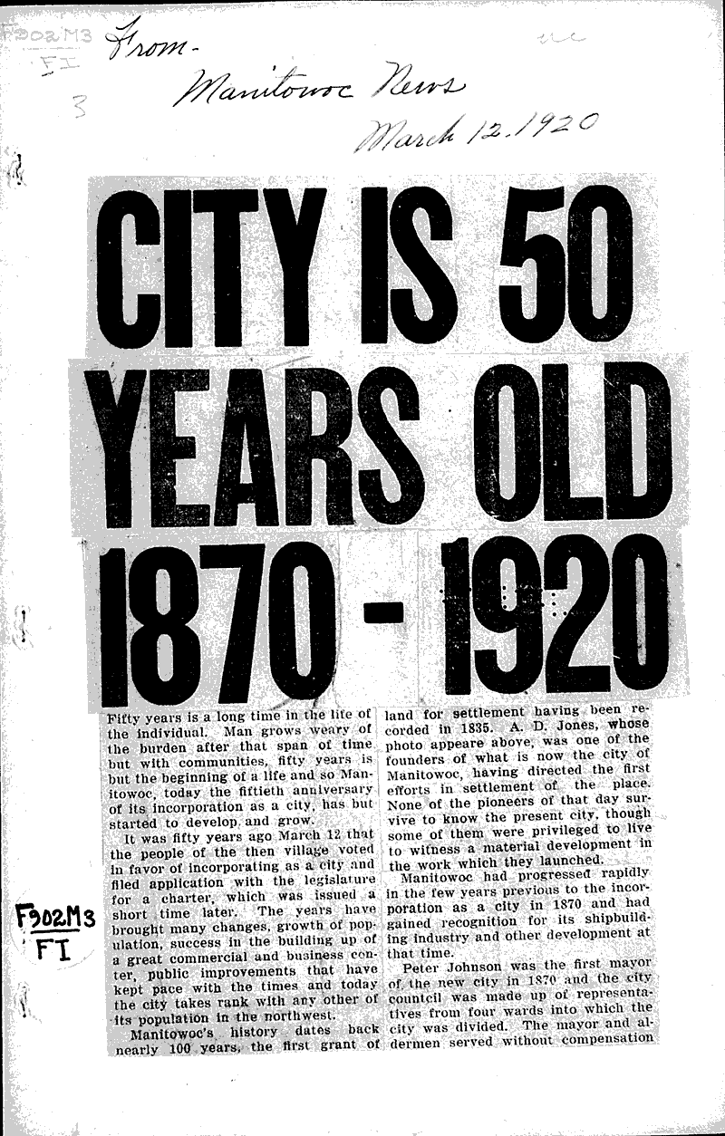  Source: Manitowoc News Topics: Government and Politics Date: 1920-03-12