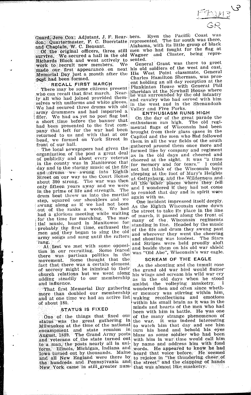  Source: Manitowoc Herald Topics: Civil War Date: 1921-05-03