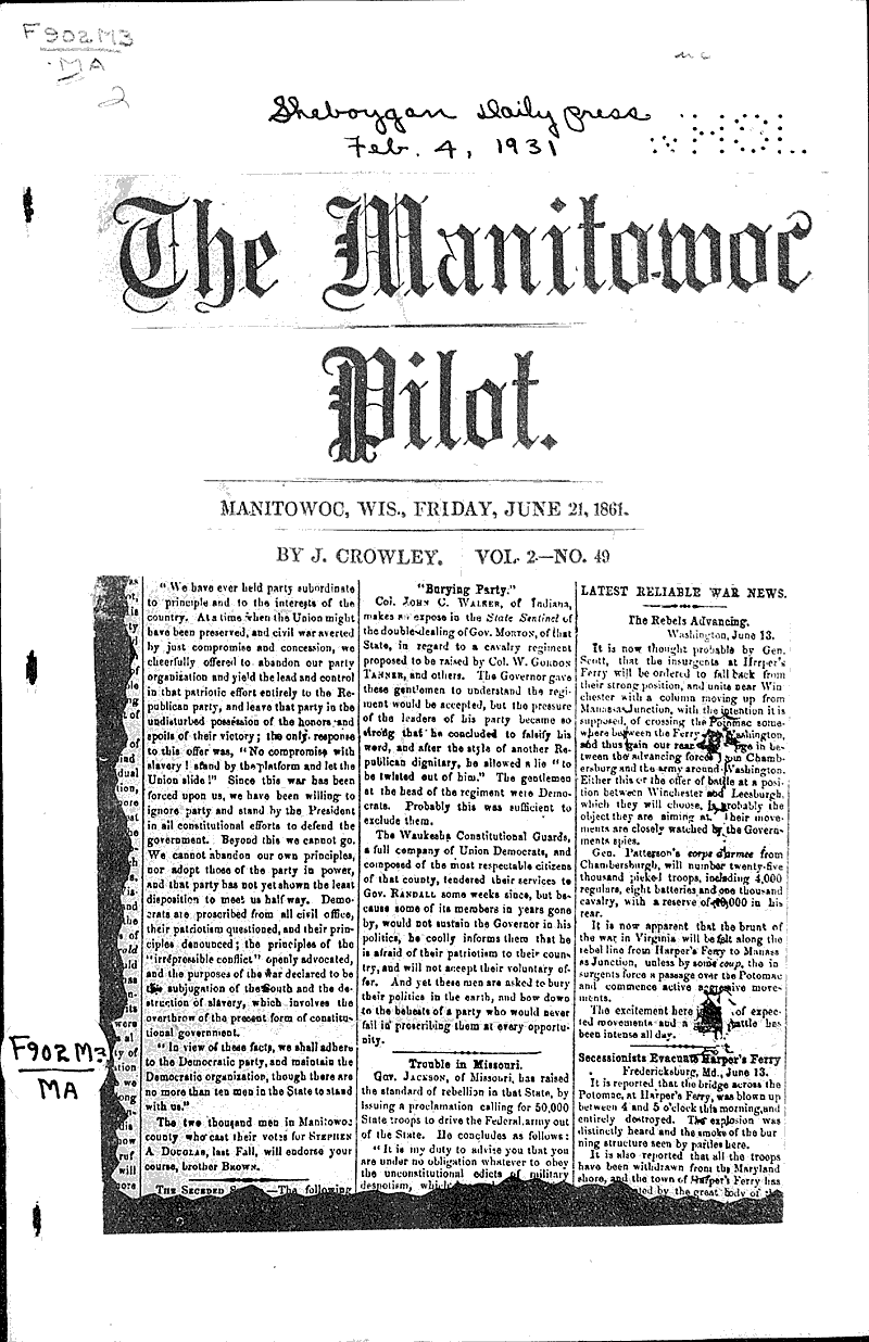  Source: Sheboygan Daily Press Date: 1931-02-04