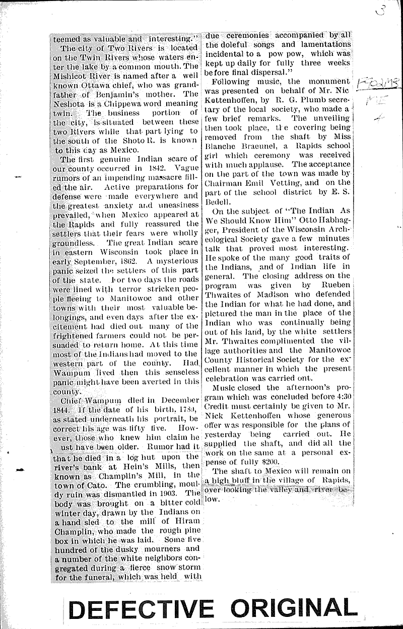  Topics: Indians and Native Peoples Date: 1909-08-09