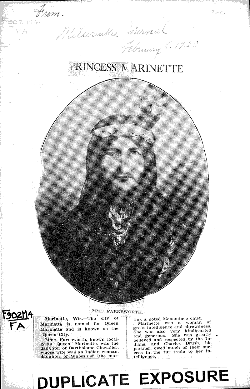 Princess Newspaper Article/Clipping Wisconsin Historical
