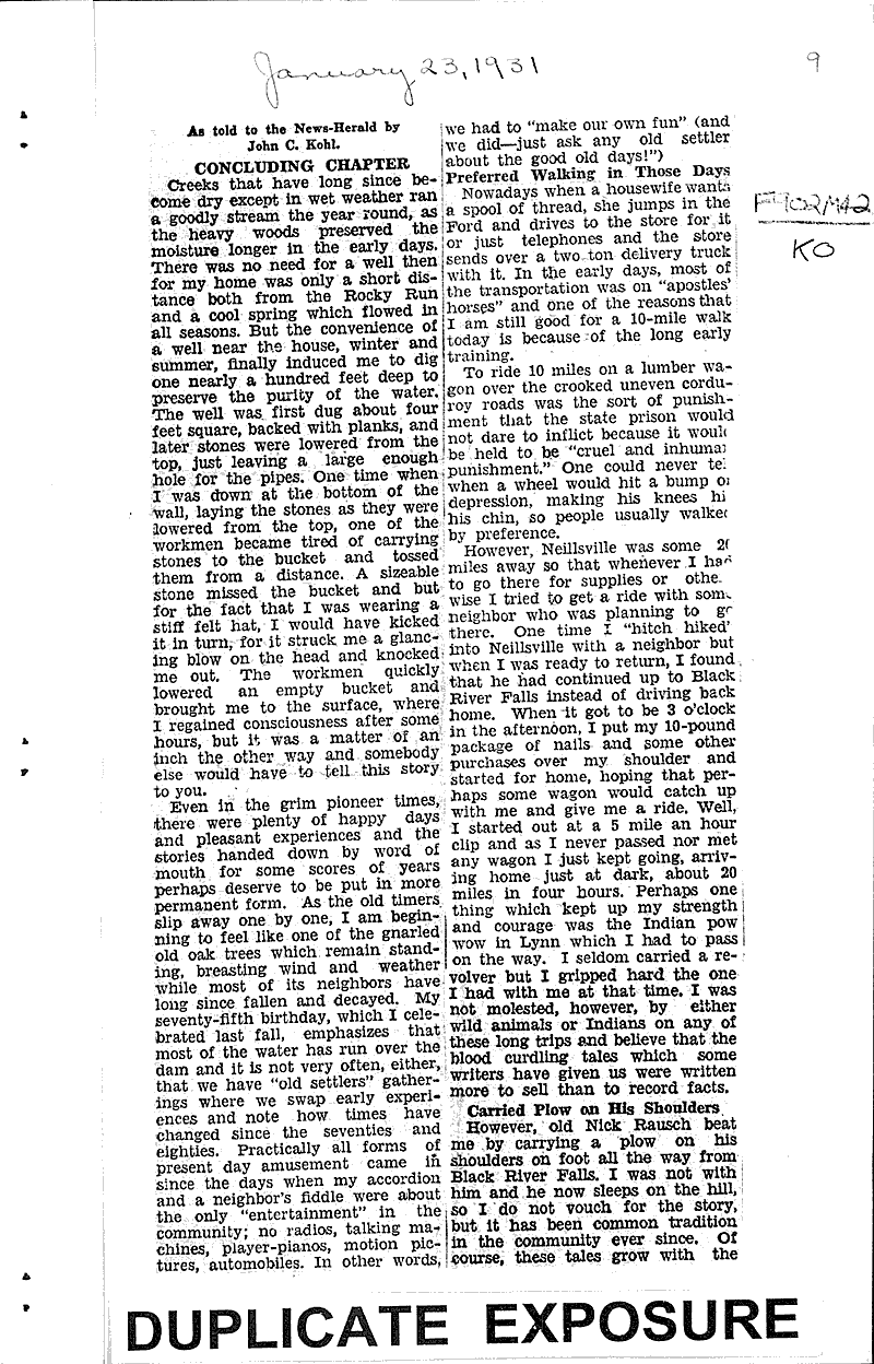  Source: Marshfield News-Herald Date: 1931-01-19