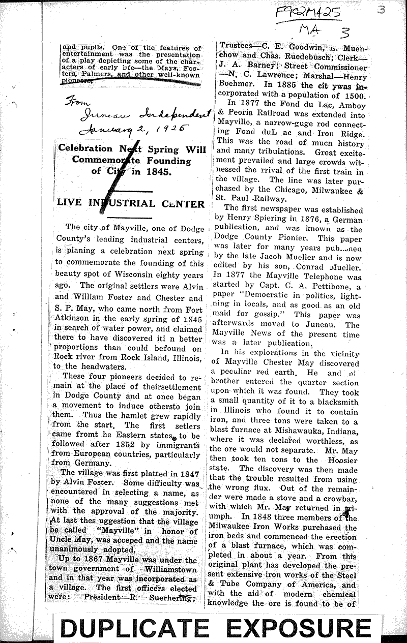  Source: Fond du Lac Reporter Date: 1924-12-29