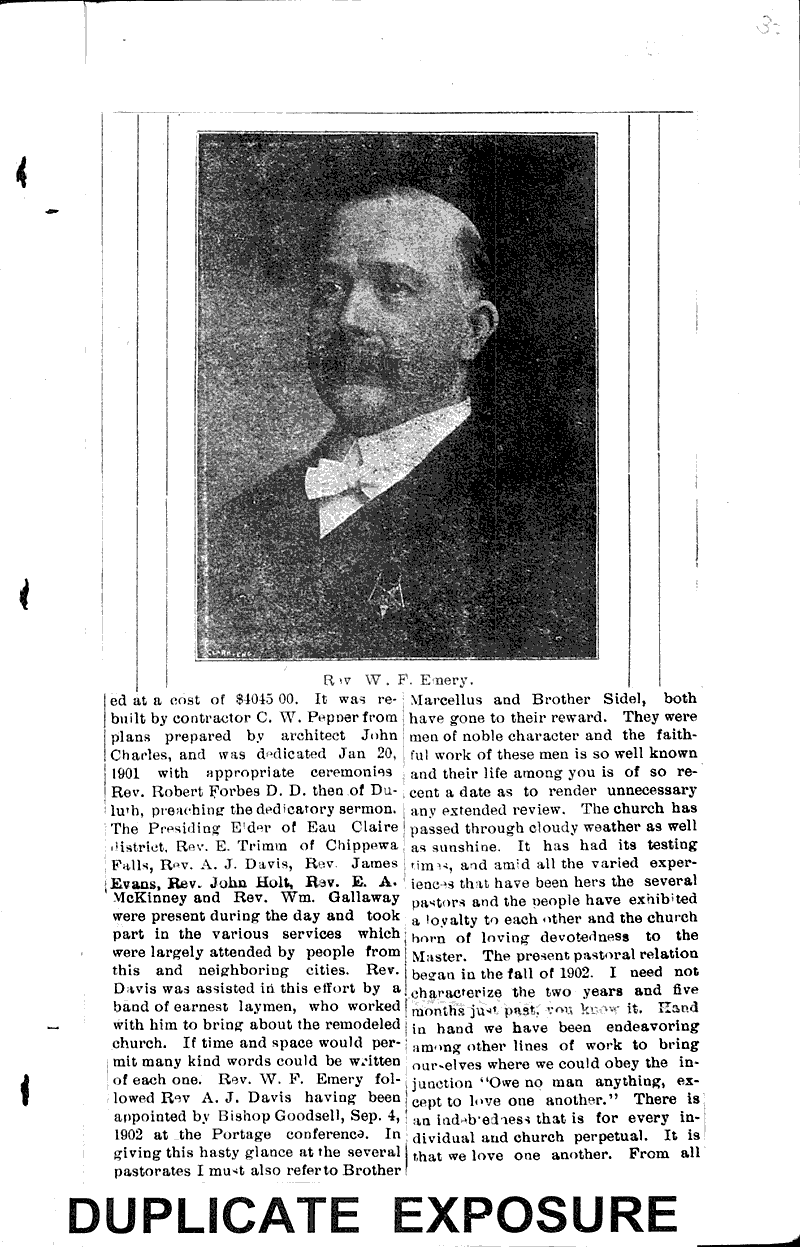  Source: Menomonie Times Topics: Church History Date: 1905-02-16