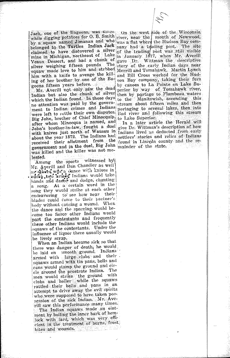  Source: Merrill Herald Topics: Indians and Native Peoples Date: 1921-01-22