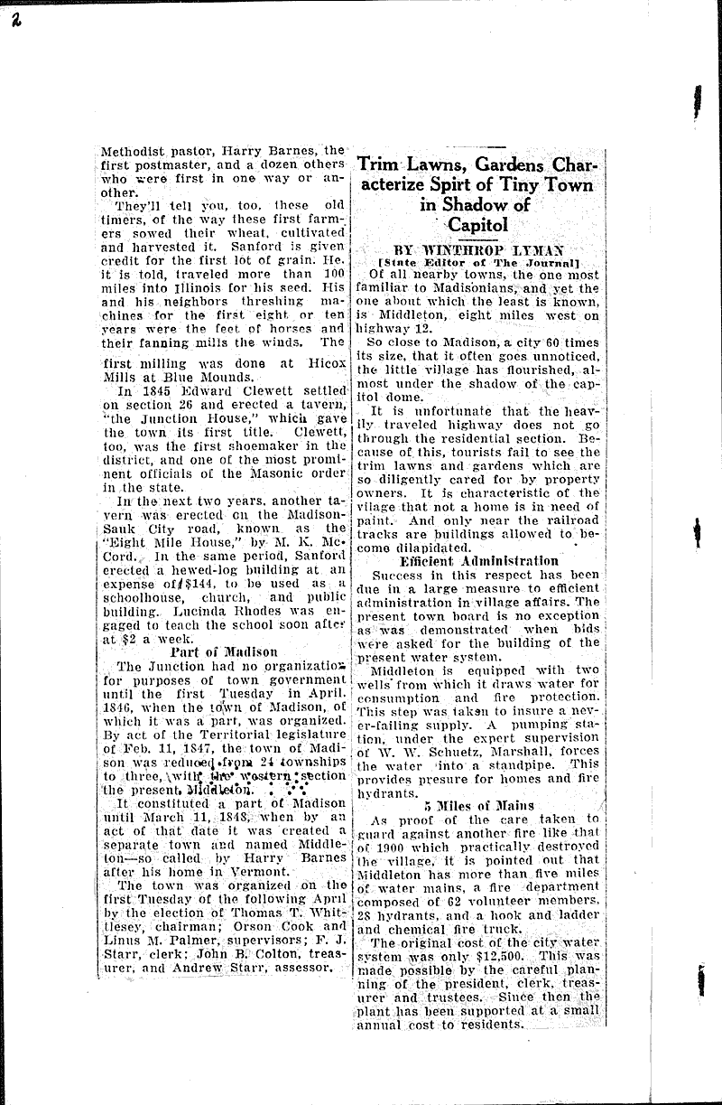 Adventure seeking English, Germans wrote first of Middleton history Newspaper Article/Clipping
