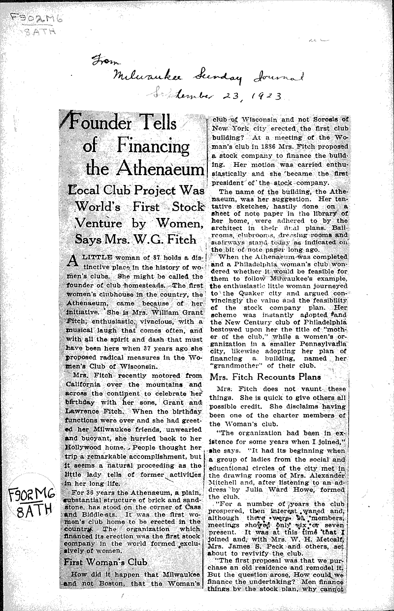  Source: Milwaukee Sunday Journal Topics: Social and Political Movements Date: 1923-09-23