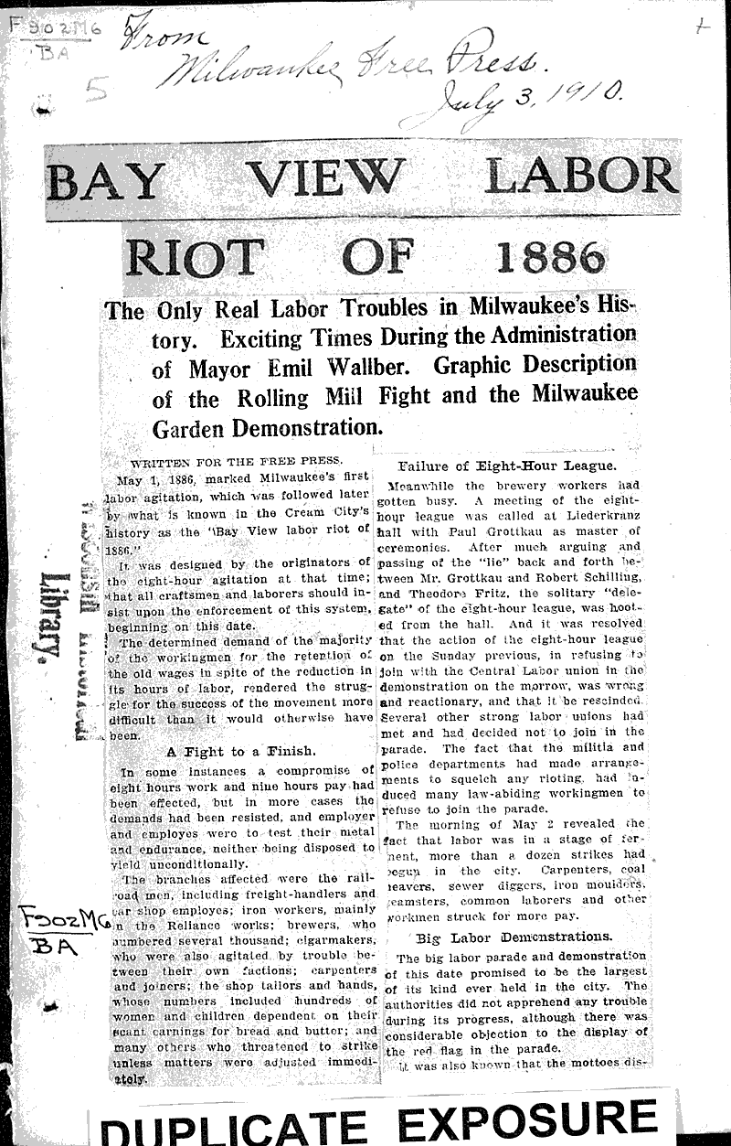  Source: Milwaukee Free Press Topics: Industry Date: 1910-07-03