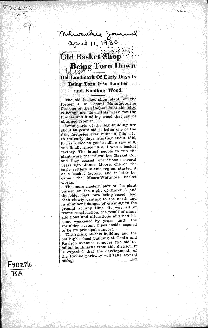  Source: Milwaukee Journal Topics: Architecture Date: 1930-04-11