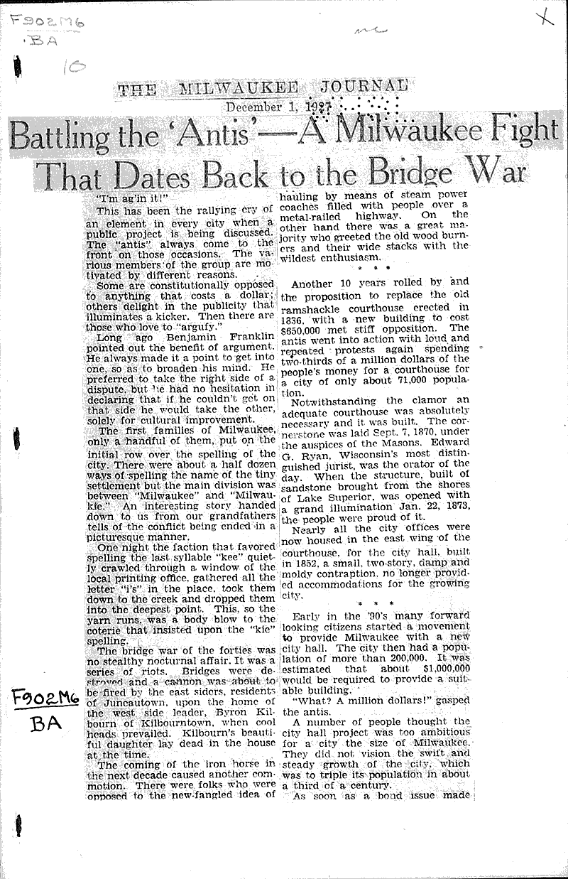  Source: Milwaukee Journal Date: 1927-12-01