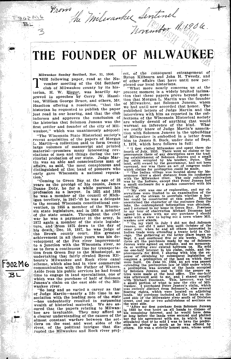  Source: Milwaukee Sentinel Date: 1906-11-11