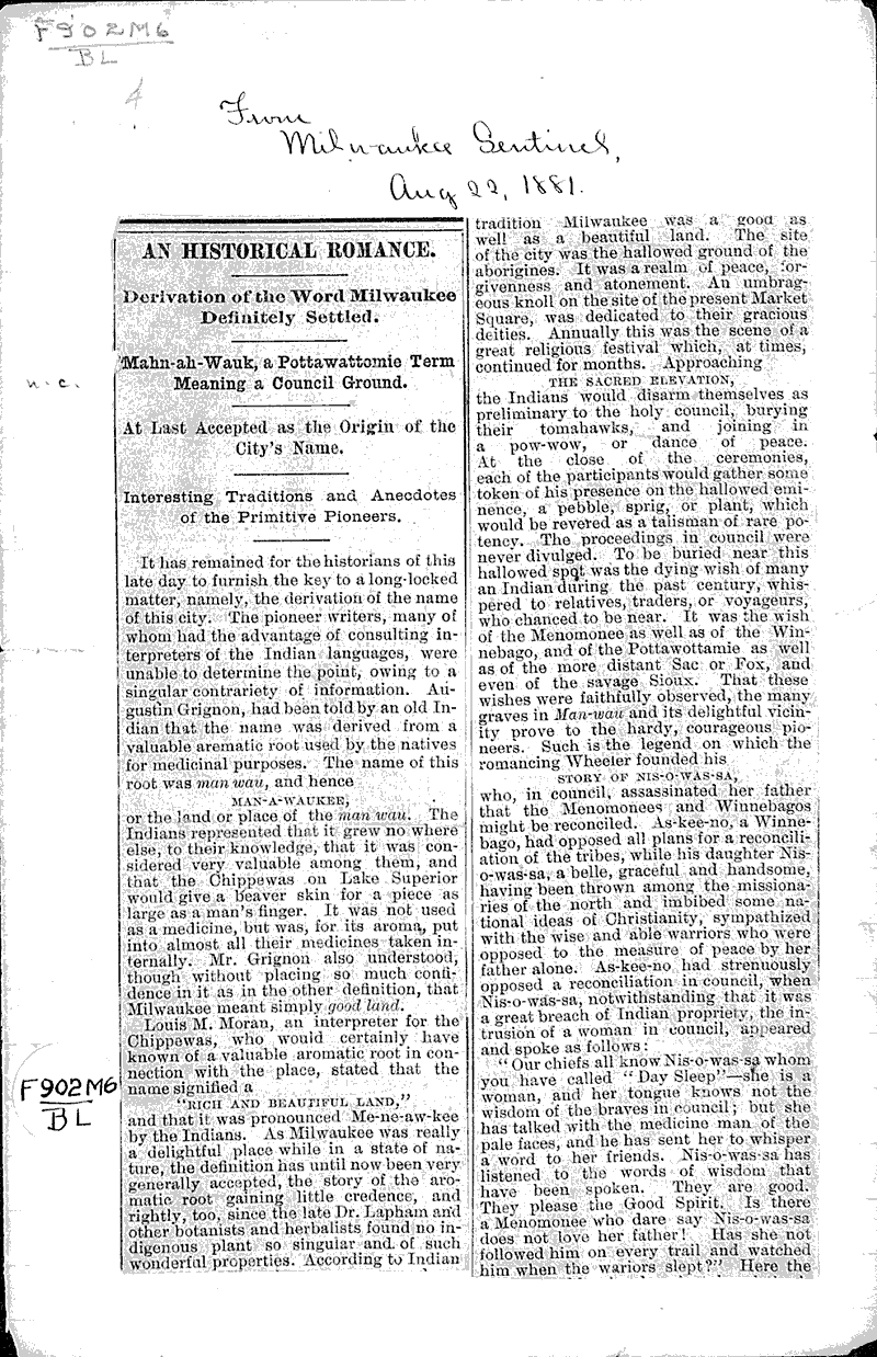  Source: Milwaukee Sentinel Topics: Indians and Native Peoples Date: 1881-08-22