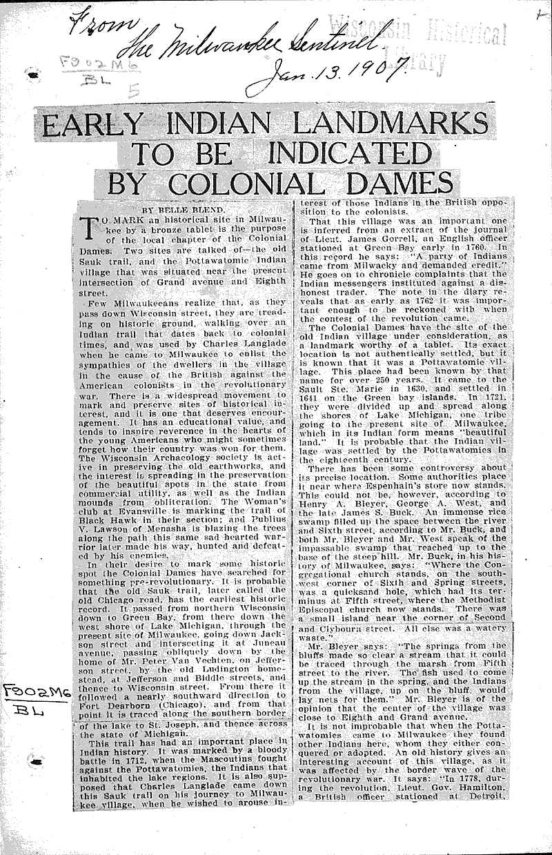  Source: Milwaukee Sentinel Topics: Indians and Native Peoples Date: 1907-01-13