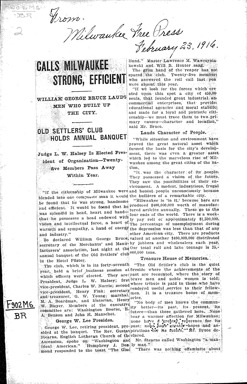  Source: Milwaukee Free Press Date: 1916-02-23