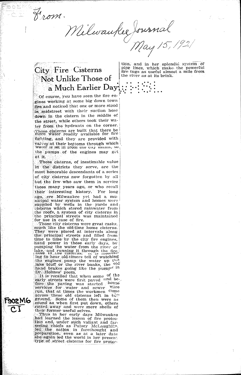  Source: Milwaukee Journal Date: 1921-05-15