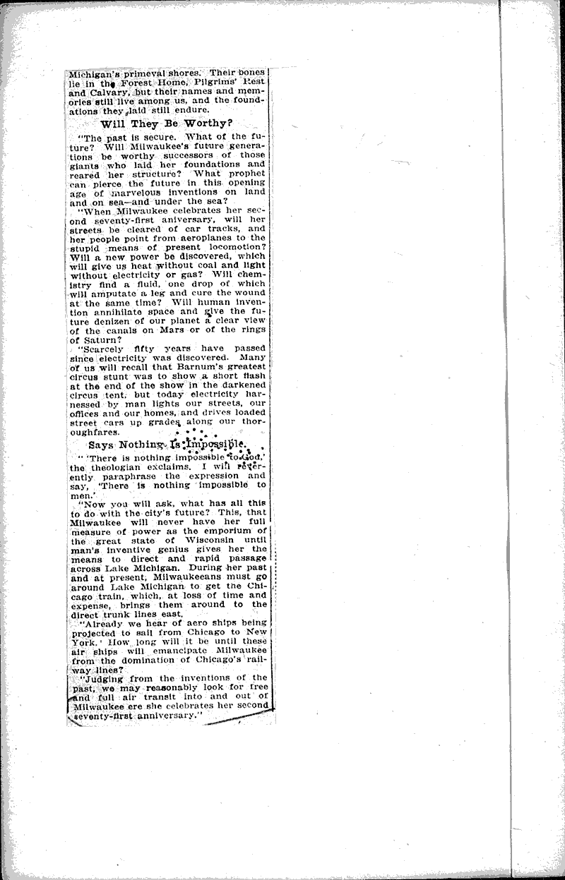 City will be 71 years old jan 31 newspaper article clipping