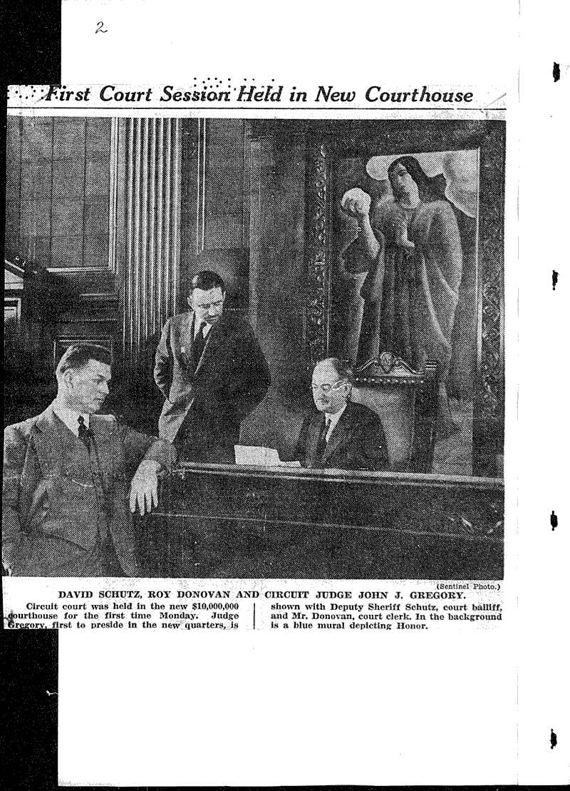 Hear ye! Civil judges moved in courthouse Source: Milwaukee Sentinel Topics: Architecture Date: 1932-03-01