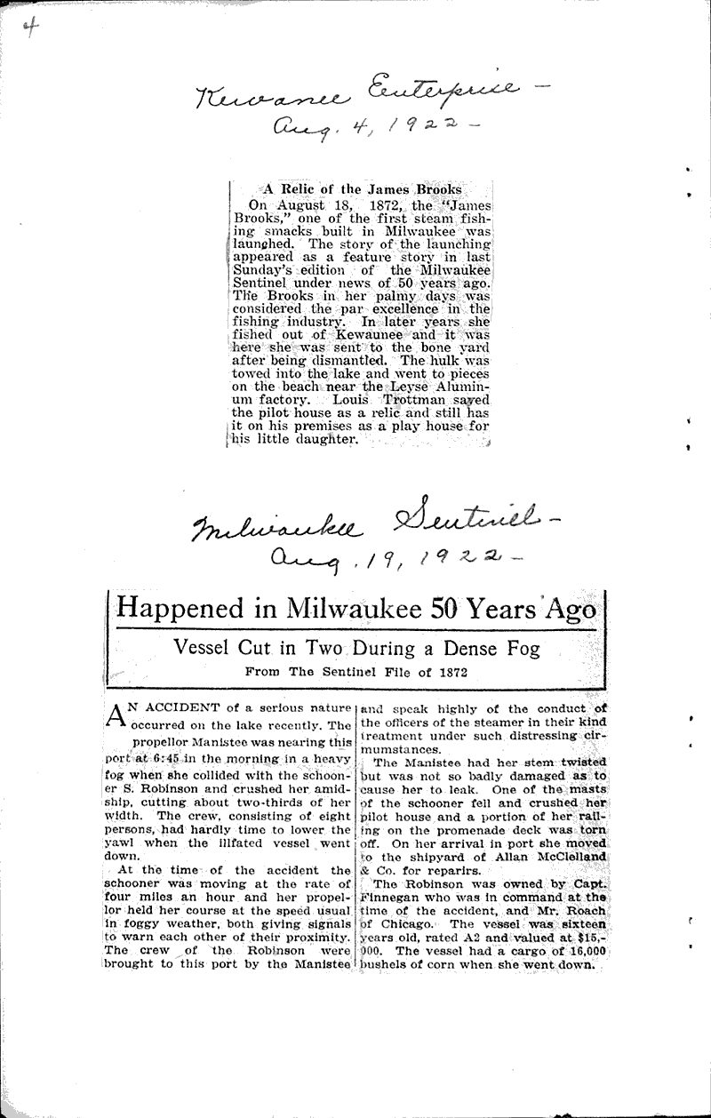  Source: Milwaukee Sentinel Date: 1922-08-19