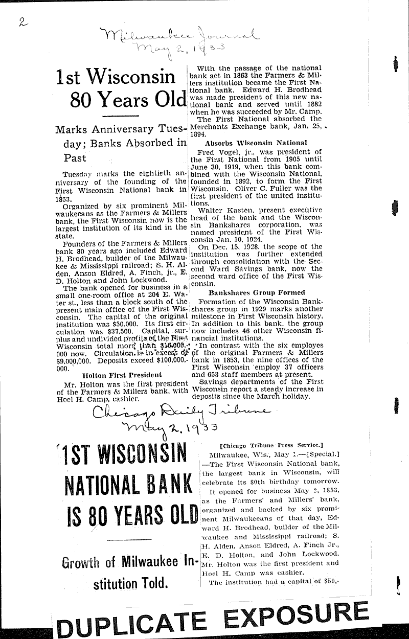  Source: Chicago Daily Tribune Topics: Architecture Date: 1933-05-02