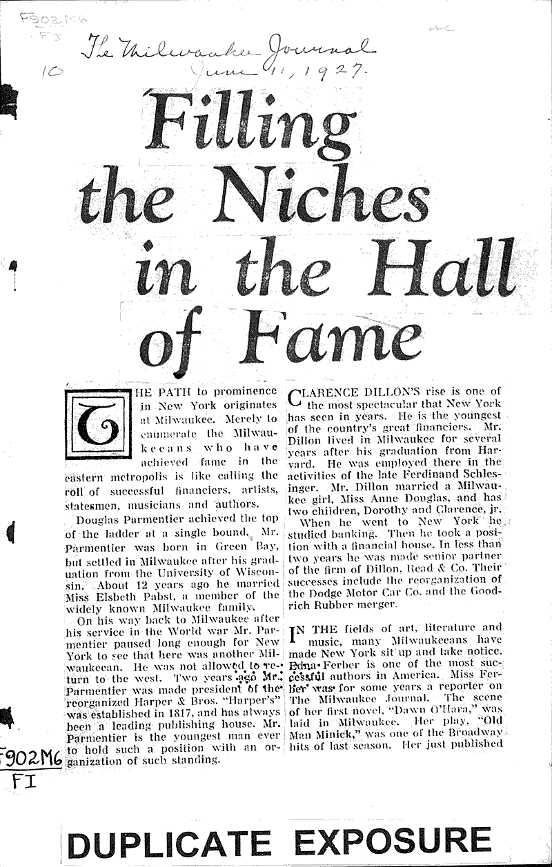  Source: Milwaukee Journal Topics: Industry Date: 1927-06-11